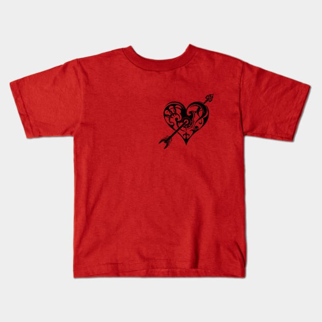 Tribal Heart Kids T-Shirt by TurkeysDesign